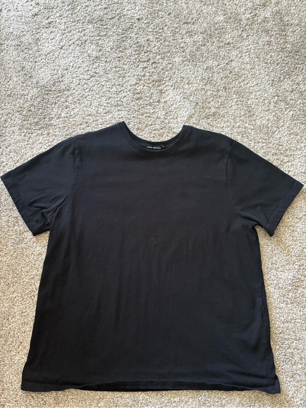 Good American Black Short Sleeve Crew T-Shirt